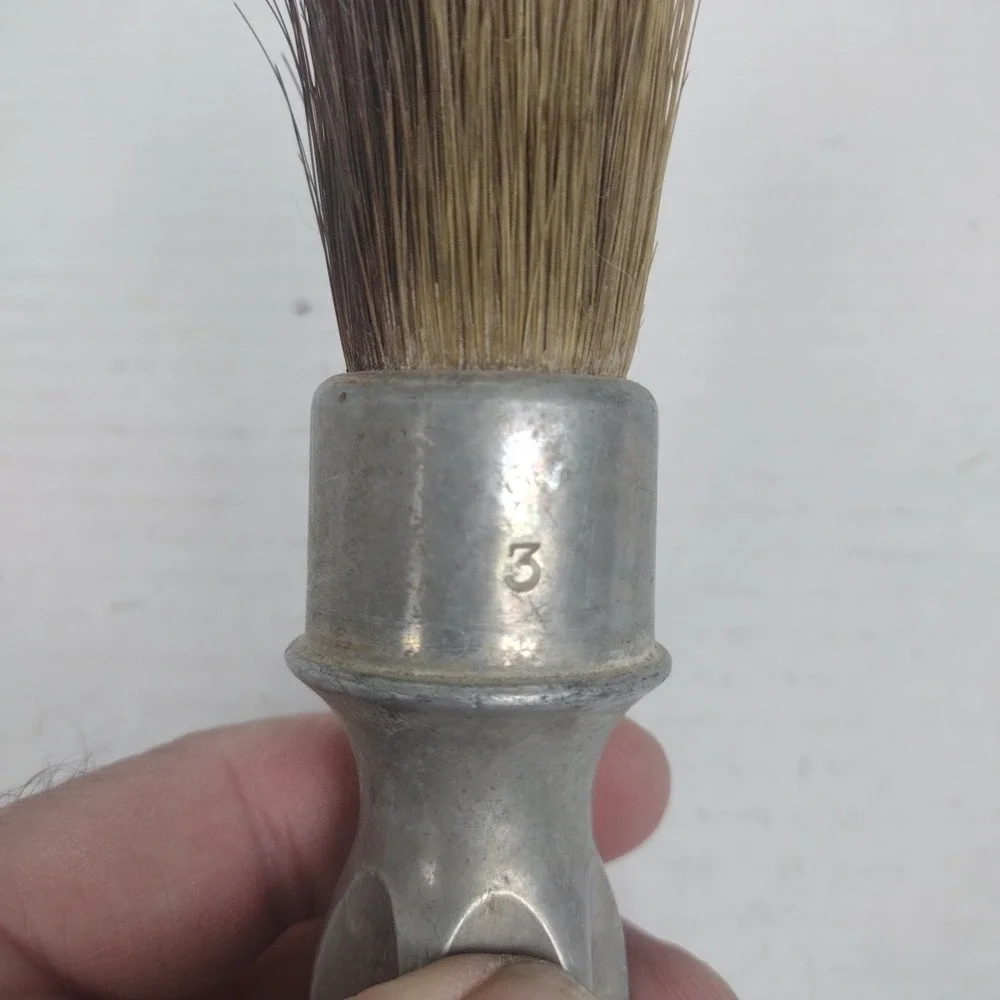 Vintage Rubberset Shaving Brush Sterilized Aluminum Handle 5 3/4